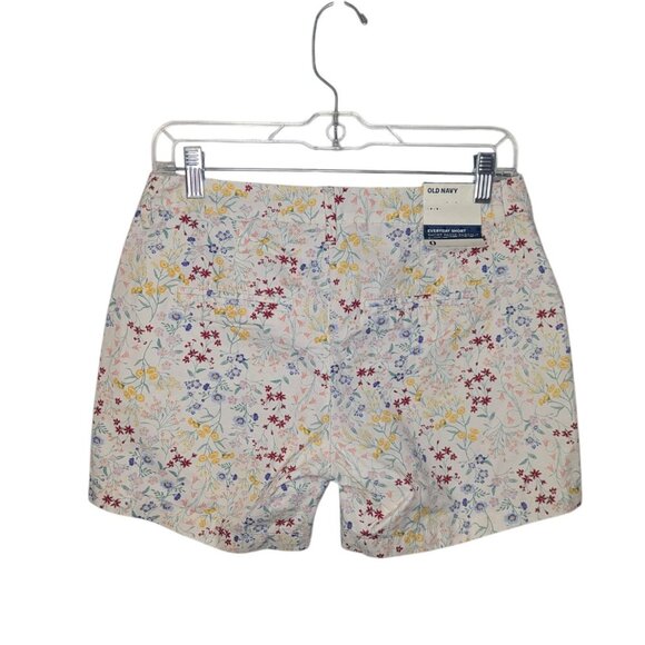 NWT Old Navy Shorts White Colorful Floral 5 Inch Twill Everyday - SZ 0 - Picture 2 of 4